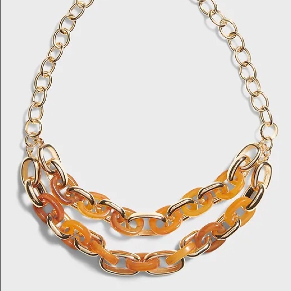 NWT Banana Republic Resin & Gold Statement Necklace - Picture 2 of 6